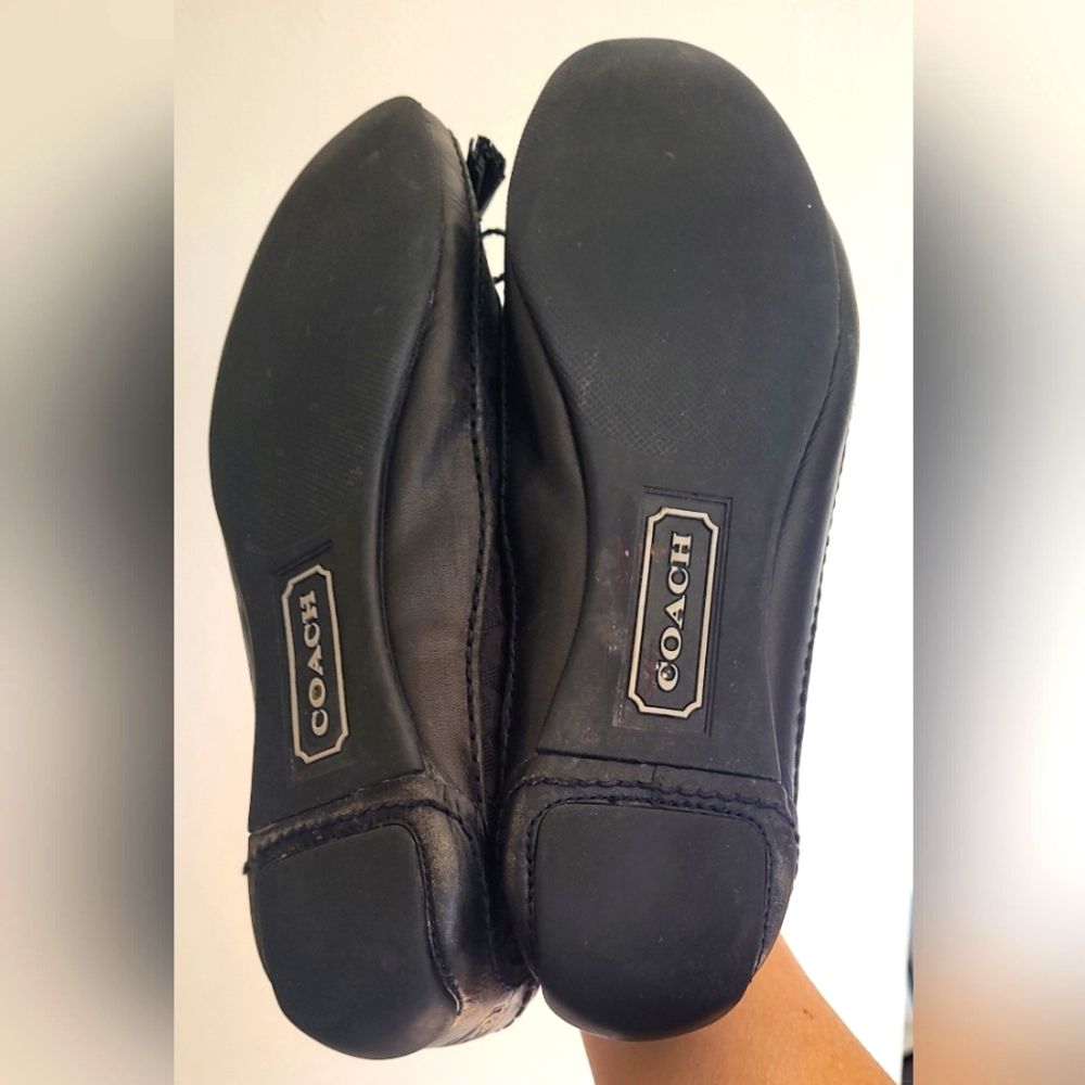 Coach NY Black Leather ,Bow Loafers Slip On Shoes Women's 9.5 - Picture 9 of 14